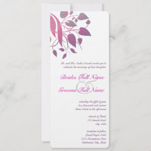 Invitación Invitan a una boda de Swirl Leaf de Plum Berry Gra