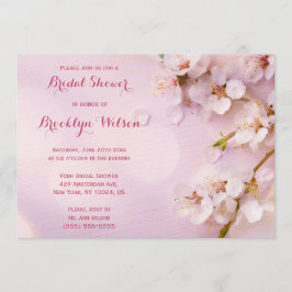 Invitación Invitan a una ducha de novias con flores de cerezo