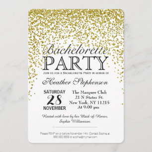 Invitación Invitan a una fiesta de Bachelorette, Purpurina de