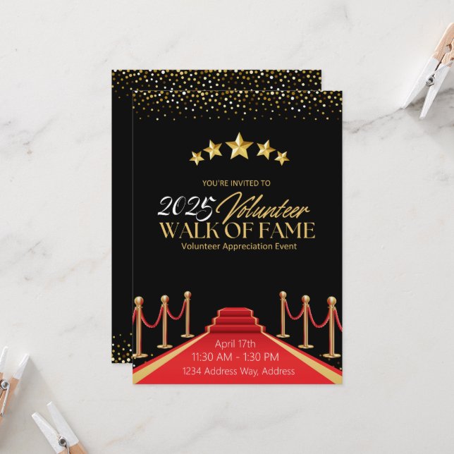 Invitación Invitan a voluntario de celebridades de la alfombr (Anverso/Reverso In Situ)