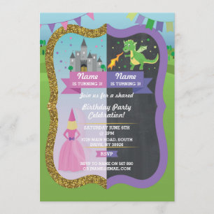 Invitación Invitan al cumpleaños del niño Chica conjunto Prin