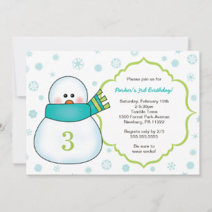 Invitación Invitan fiesta de cumpleaños de invierno de Snowma