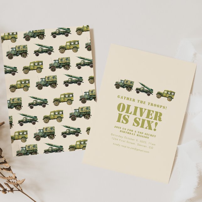 Invitación Invitar a cumplir el cumpleaños militar de las tro (Subido por el creador)