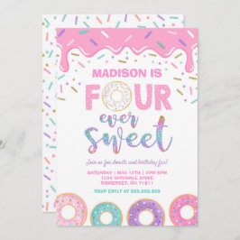 Invitación Invitar a Donut a los 4 cumpleaños