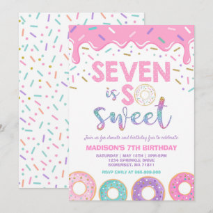 Invitación Invitar a Donut Seven es dulce
