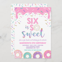 Invitación Invitar a Donut Six Is Sweet