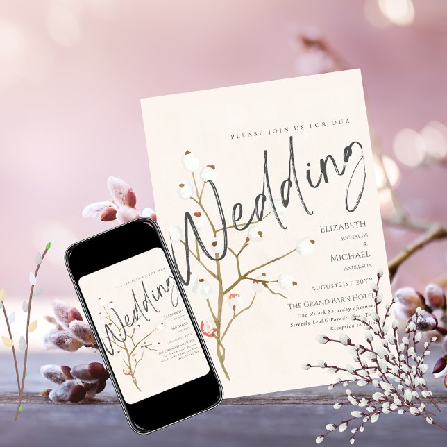 Invitación Invitar a la boda de invierno a la impresión intel (Subido por el creador)