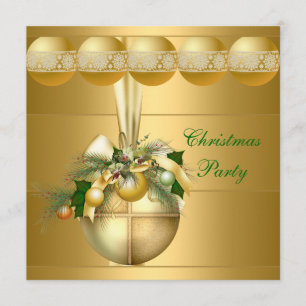 Invitación Invitar a la fiesta de Navidad Bolas de Oro