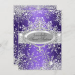 Invitación Invitar a la princesa morada invierno Wonderland S<br><div class="desc">Violeta. Dulce Dieciséis. Dulces 16. Elegante princesa tiara y copos de nieve de joyas. Todas las imágenes planas no tienen joyas reales.</div>