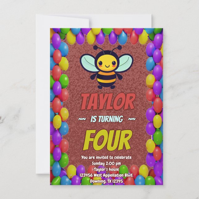 Invitación Invitar a los niños a un cumpleaños personalizado  (Anverso)