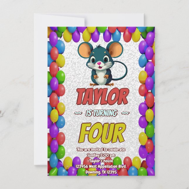 Invitación Invitar a los niños a un cumpleaños personalizado  (Anverso)
