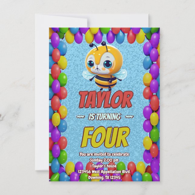 Invitación Invitar a los niños a un cumpleaños personalizado  (Anverso)