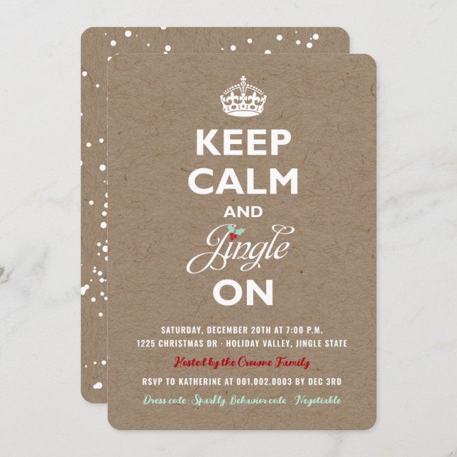 Invitación Invitar a una fiesta de feriado rustica de tablill (Anverso / Reverso)