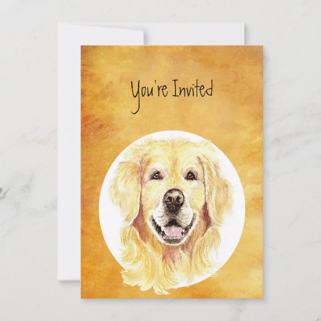 Invitación Invitar al Personalizado Cumpleaños Golden Retriev (Anverso)