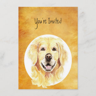 Invitación Invitar al Personalizado Cumpleaños Golden Retriev