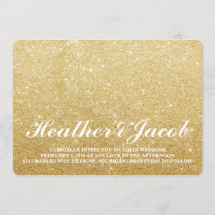 Invitación Invitar - Boda del Fab Golden Glit