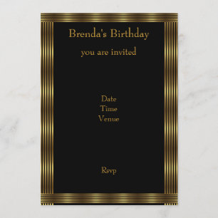 Invitación Invitar elegantes rayas de oro y negro