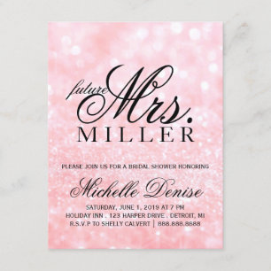 Invitación Invitar - Lit Pink Glit Fab futuro Sra. Bridal