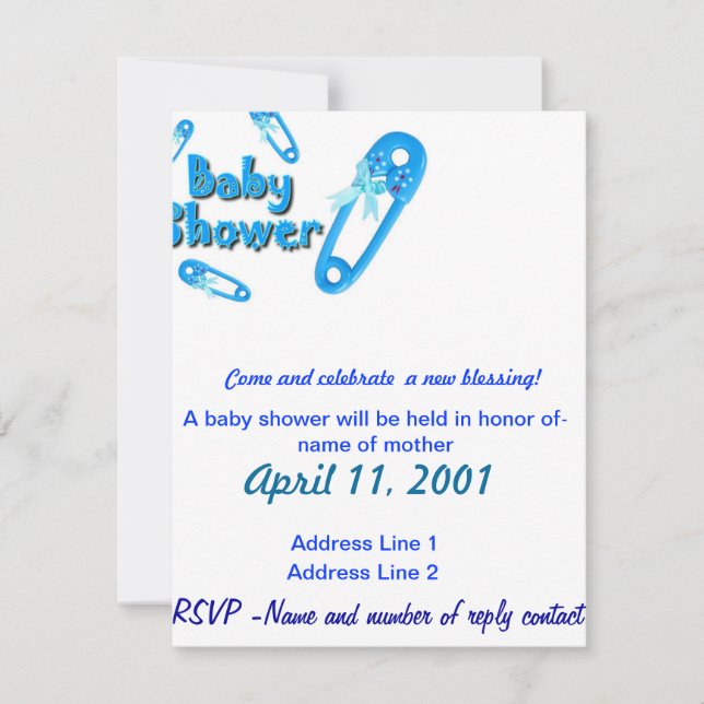 Invitación Invitar-Muchacho de Baby Shower (Anverso)