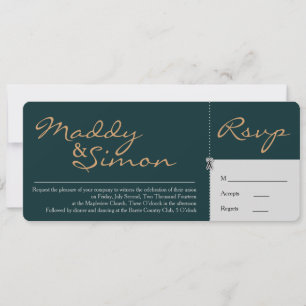 Invitación INVITAR Y RSVP COMBINADOS  Caligrafía simple