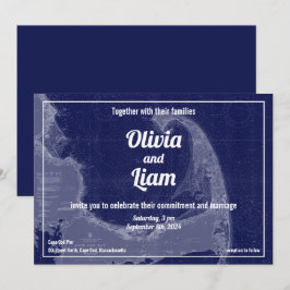 Invitación Invitat a Boda de mapas de cosecha de vacas de Cap