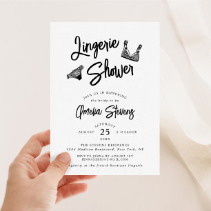 Invitación Invitat a la ducha de novia con guión de pincel mo