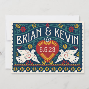 Invitación Invitat actualizado para los pájaros de amor de Pa