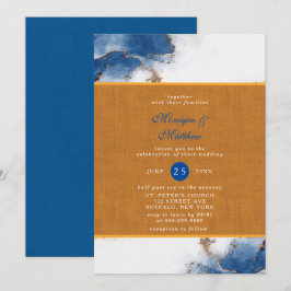 Invitación Invitat Boda de agate de color de agua de cobre de