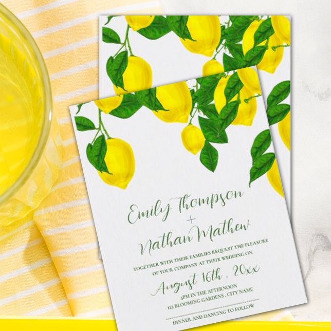 Invitación Invitat Boda de cítricos amarillo brillante de Bon (Subido por el creador)