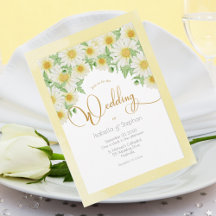 Invitat Boda de escritura floral de color amarillo