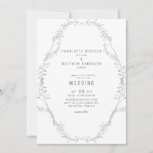 Invitación Invitat, Boda de follaje elegante de época
