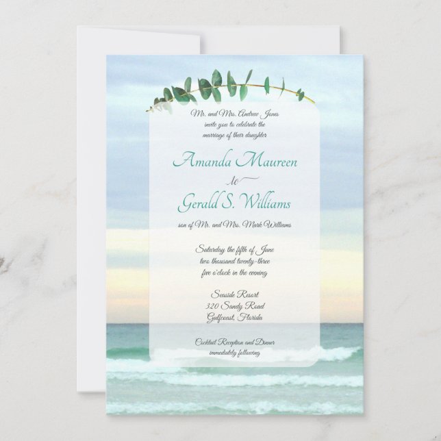 Invitación Invitat Boda de la Naturaleza Botánica de Eucalypt (Anverso)