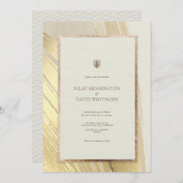 Invitación Invitat Boda de pincel de color de agua dorado Ros
