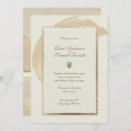 Invitación Invitat Boda de pincel de color de agua dorado Ros