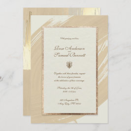 Invitación Invitat Boda de pincel de color de agua dorado Ros