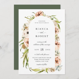 Invitación Invitat Boda del marco del arco floral forestal bo