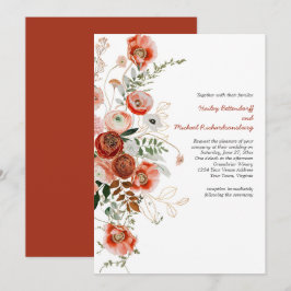 Invitación Invitat, Boda floral del Rubor Fall de Marsala Bur