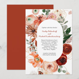 Invitación Invitat, Boda floral del Rubor Fall de Marsala Bur