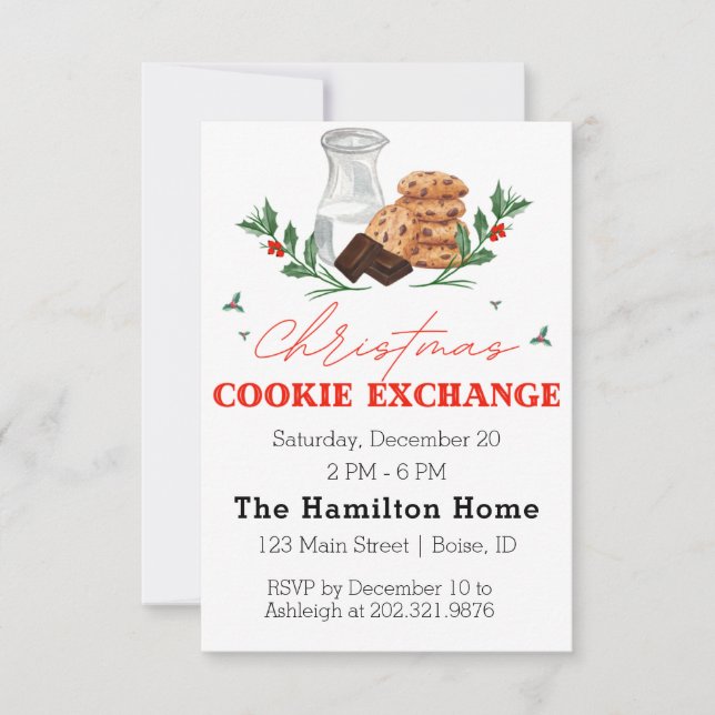 Invitación Invitat Fiesta de Cookie Exchange de Navidades de  (Anverso)