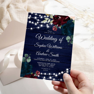 Invitación Invitat, un Boda de madera rústica, florida de Mar