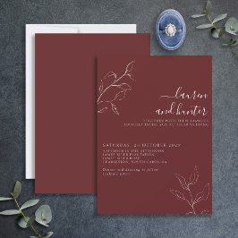Invitación Invitati, Boda botánico de escritura moderna de Bo