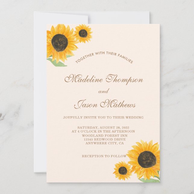Invitación Invitati, Boda minimalista de fotografía de giraso (Anverso)