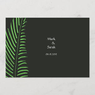 Invitación Invitati, Boda verde y negro de la arena tropical