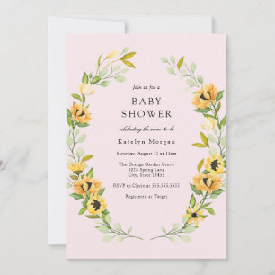 Invitación Invitati de Baby Shower de la flor de sol y de la
