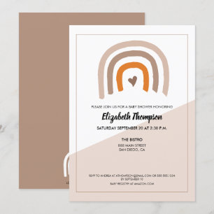 Invitación Invitati de Baby Shower sobre un enfoque arcoiris