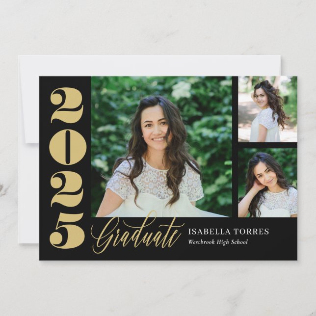 Invitación Invitati de graduación de color editable en moment (Anverso)