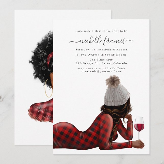 Invitación Invitati de la ducha de novia de los Navidades Red (Anverso / Reverso)