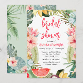 Invitación Invitati de la ducha nupcial tropical floral