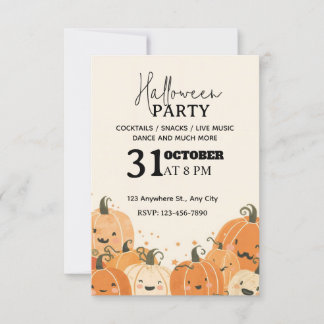 Invitación Invitati de la fiesta de Halloween de la calabaza 