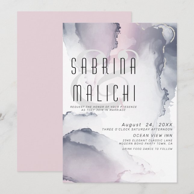 Invitación Invitati de la tinta del alcohol del aceite de la  (Anverso / Reverso)